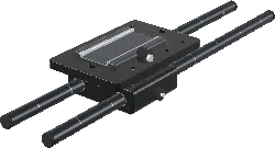 3D model of the SmallRig 15mm LWS baseplate + 2 × 420 mm rods